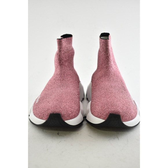 Balenciaga Women Speed Sock Trainer Pink Glitter White Black Runner Sneakers 42 - Picture 5 of 12